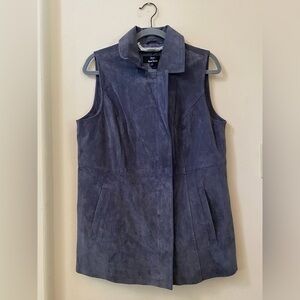 Dennis by Dennis Basso Gray Leather Vest Women’s Medium NWT Removed